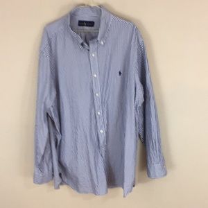Ralph Lauren Blue Label Striped Button Down Shirt Size 18 34/35